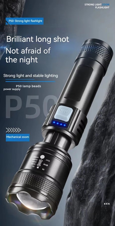 Rechargeable Zoom Tactical Flashlight